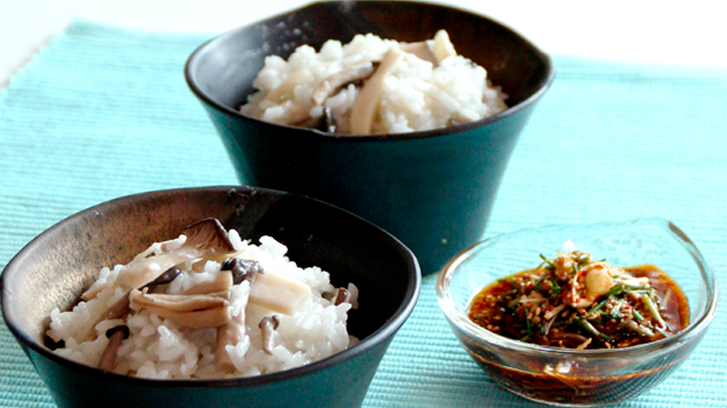 버섯밥과 달래비빔장